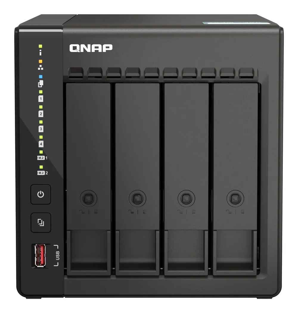NAS Server QNAP TS-453E 8GB RAM Intel Celeron 4-Bay 2,5GbE HDMI M.2 NVMe