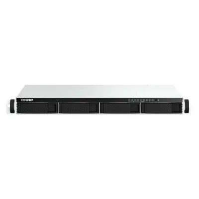 QNAP TS-464eU NAS Rack (1U) Intel® Celeron® N5095 8 GB DDR4 0 TB QNAP Turbo System Aluminium, Schwarz
