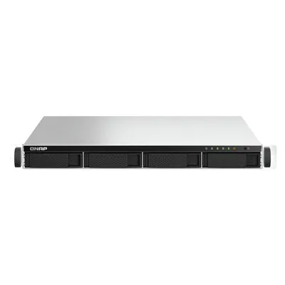 QNAP TS-464U-RP NAS Rack (1U) Intel® Celeron® N5095 8 GB DDR4 0 TB QNAP Turbo System Aluminium, Schwarz
