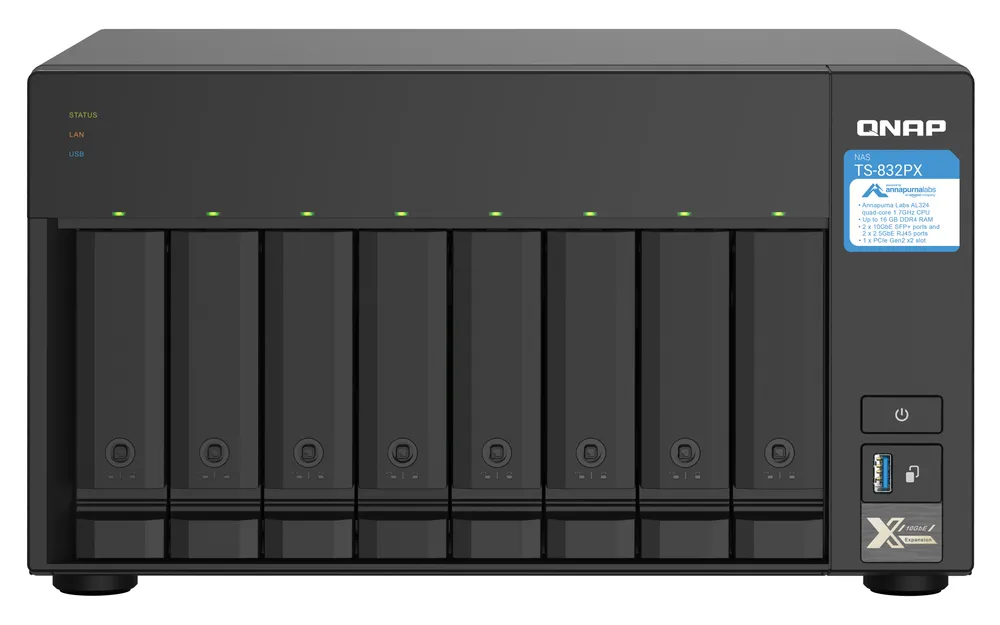 NAS QNAP 8-Bay AL324 4GB DDR4 10GbE SFP+ 2,5GbE erweiterbar