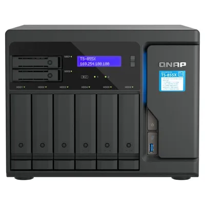 QNAP TS-855X SAN Tower Intel Atom® C5125 8 GB DDR4 0 TB QNAP QTS Schwarz