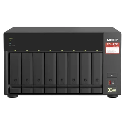 QNAP TS-873A NAS Tower Ryzen Embedded V1500B 8 GB DDR4 0 TB QNAP Turbo System Schwarz