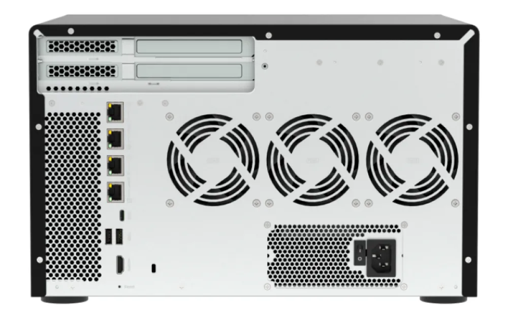 NAS Tower QNAP 12-Bay AMD Ryzen 5 16GB DDR5 2,5GbE QTS Hero
