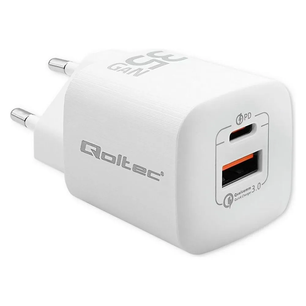 Qoltec 50763 Ladegerät für Mobilgeräte Laptop Tragbare Spielekonsole Powerbank Smartphone Smartw
