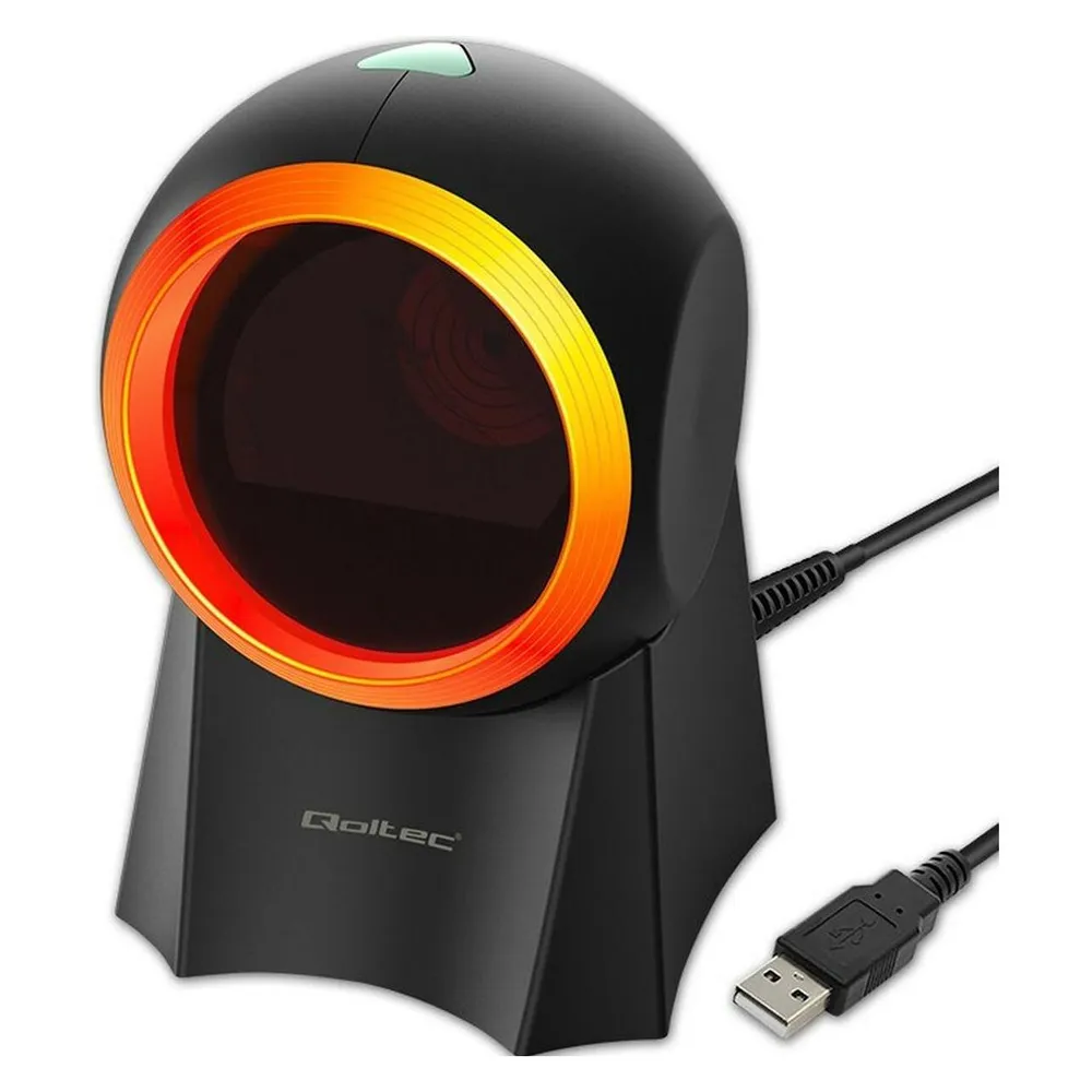 Qoltec 50857 Kabelgebundener Desktop-Barcodescanner 1D 2D