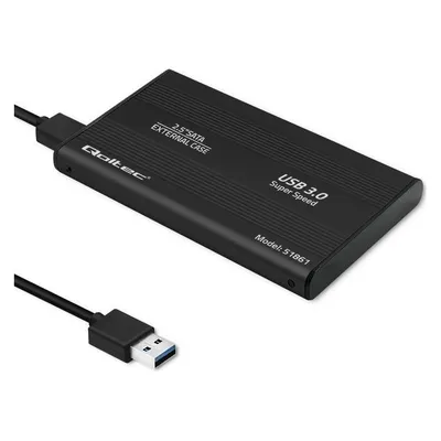 Qoltec External Hard Drive Case HDD/SSD 2.5" SATA3 USB 3.0 Juodas
