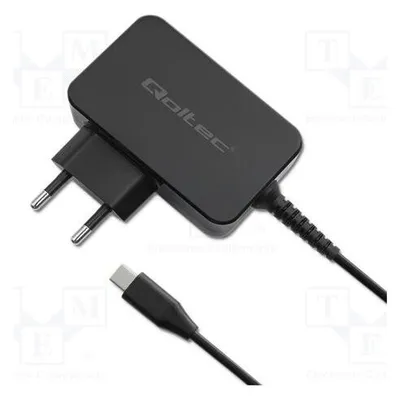 Qoltec Ładowarka GaN POWER PRO 1xUSB-C 30W 5-20V 1.5-3A Czarna
