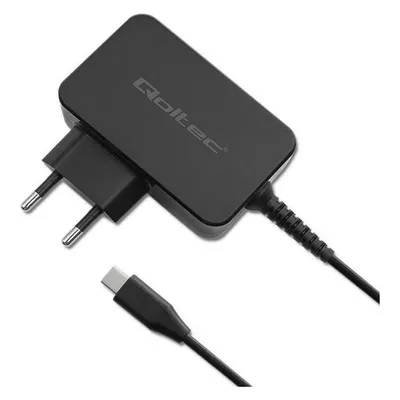 Qoltec Ładowarka GaN POWER PRO 1xUSB-C 45W 5-20V 2.25-3A Czarna