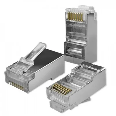 Stecker Qoltec 54554 RJ45 Silber Cat5e 100 Stück Metall Kunststoff
