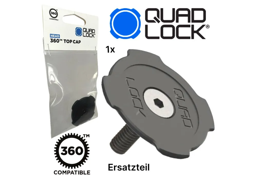 Quad Lock Handy-Halterung QUAD LOCK 360 Top Cap Verschlusskopf Ersatzteil Halteplatte +Schraube
