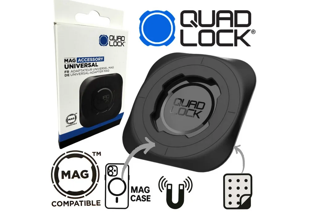 Quad Lock Handy-Halterung QUAD LOCK MAG Universal Adapter Case klebe Pad Rückseite Smartphone