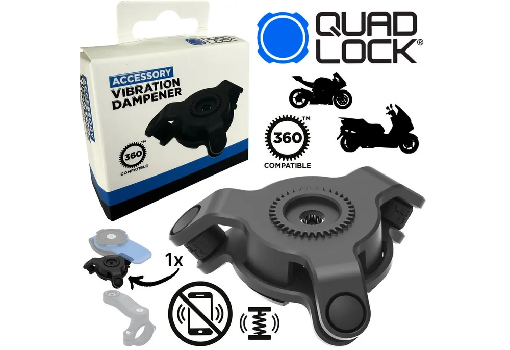 Quad Lock Handyhülle QUAD LOCK Vibration Dempener Motorrad Schwingungsdämpfer Handyhalter