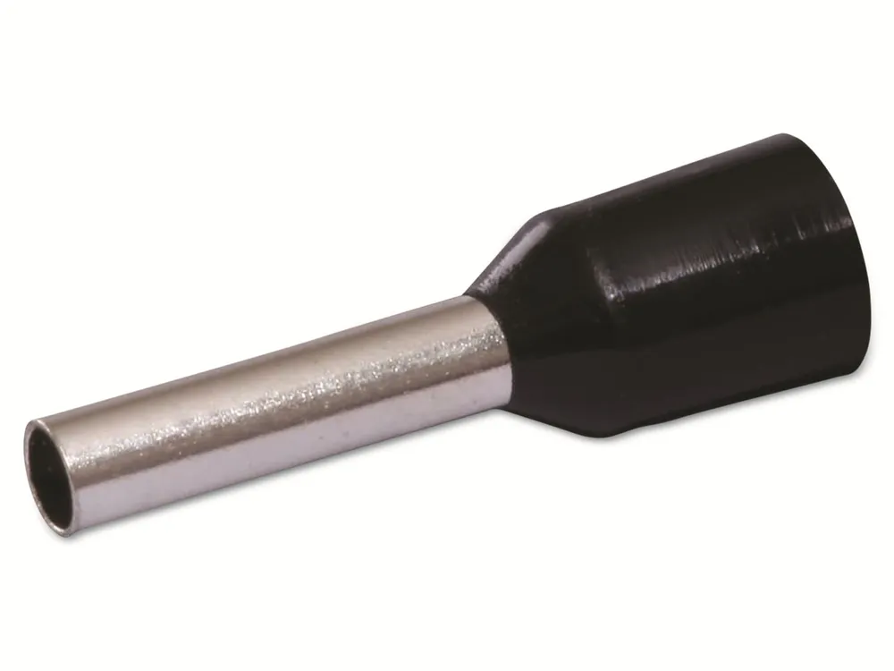 QUADRIOS Aderendhülse, 22C428, 1,5 mm², Schwarz, Teilisoliert, 100 Stück