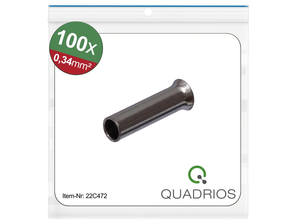 QUADRIOS Aderendhülse 22C472, 0,34 mm², Unisoliert, 100 Stück