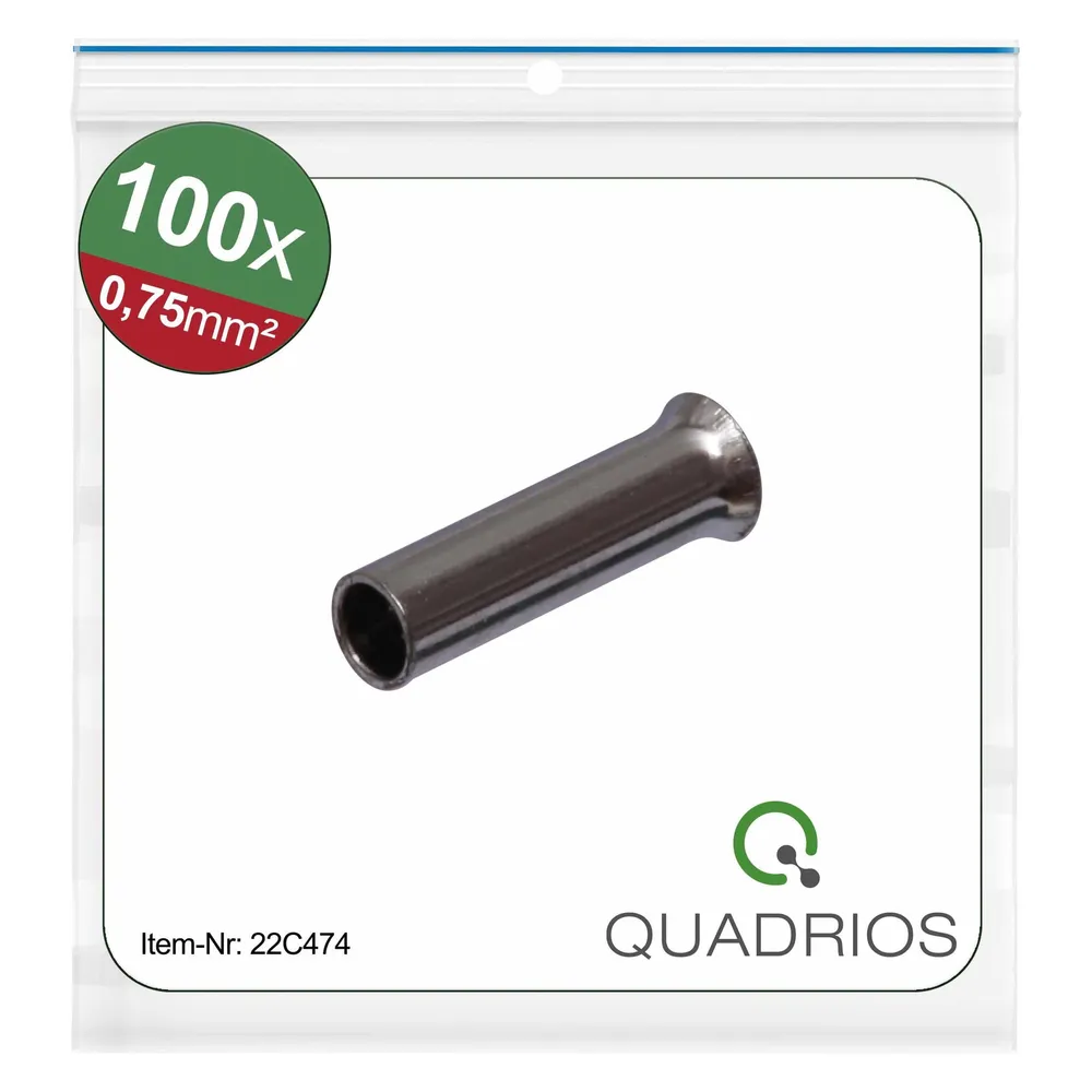 QUADRIOS Aderendhülse, 22C474, 0,75 mm², Unisoliert, 100 Stück