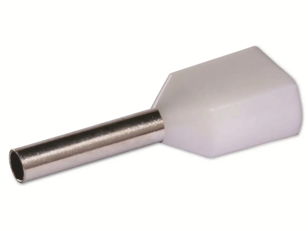 QUADRIOS Zwillings-Aderendhülse 22C433, 0,5 mm², Weiß, Teilisoliert, 100 Stück
