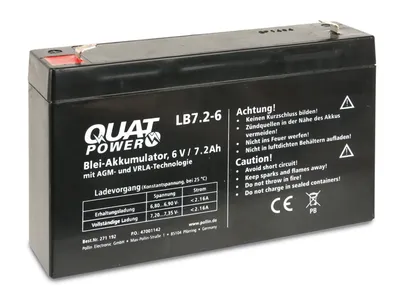 QUATPOWER Blei-Akkumulator LB7.2-6, 6 V-/7,2 Ah