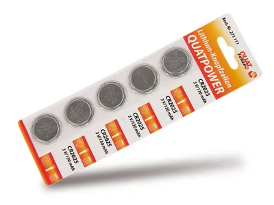 QUATPOWER Lithium-Knopfzellen CR2025, 5 Stück