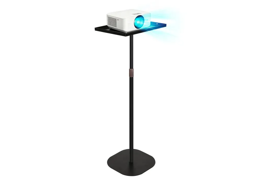 QUBEBU Beamer-Standfuß Beamer Ständer Höhenverstellbar 57.5-160 cm Projektor Bodenständer, (360° Schwenkbarer, kompatibel mit Projektoren, Kameras & Laptop, 1-tlg., Projektor Halterung für Präsentationen, Heimkino, Büro)