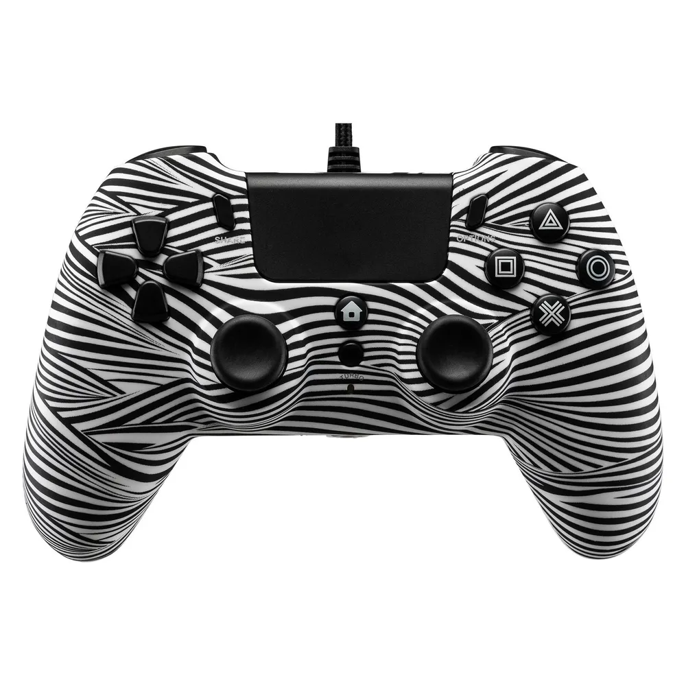 Qubick Kabelgebundener Controller Schwarz Weiss (PS4)