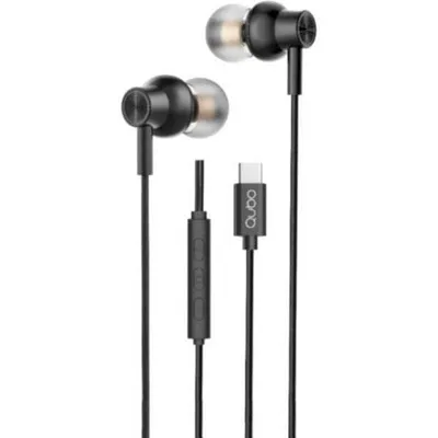 Kopfhörer Qubo AU-300C mit USB-C Kabel, Mikrofon und Lautstärkeregelung Schwarz
