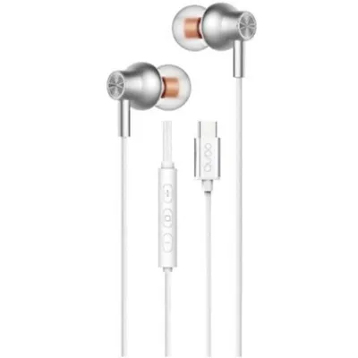 Kopfhörer Qubo AU-300C mit USB-C-Kabel Mikrofon Lautstärkeregelung Weiß