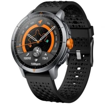 Qubo SMT-500AGP Bluetooth GPS 44mm AMOLED Schwarz 5ATM Wasserdicht Herzfrequenz