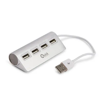 Quick Media Hub 4x USB 2.0 Silber