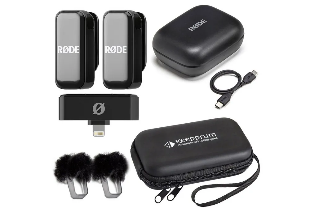 RØDE Rode Wireless Micro Drahtloses Mikrofon Lightning mit Soft-Case Digitales Aufnahmegerät