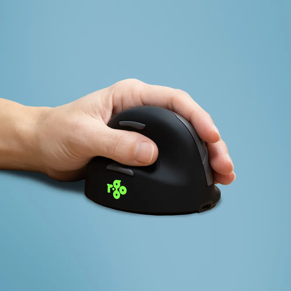 Ratón R-Go Tools HE Break Bluetooth 1750DPI Schwarz Ergonomisch Linkshänder