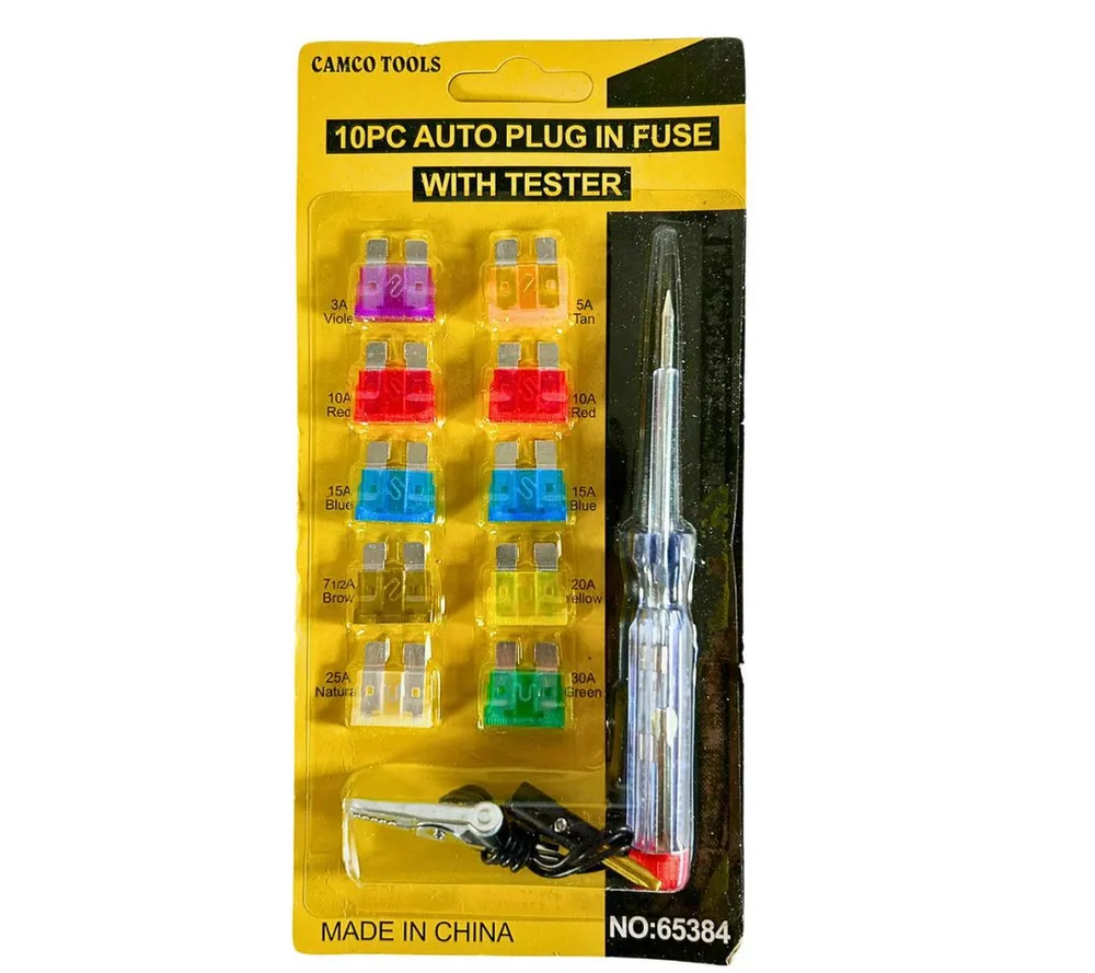RACEL Kfz-Sicherungshalter KFZ Mini Flachsicherungen 10x Set mit Prüflampe Sicherungstester Auto, (Set, 1-St), Mit Prüflampe & Set