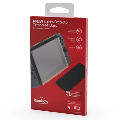 Regenbogen-Displayschutz aus gehärtetem Glas für Nintendo Switch