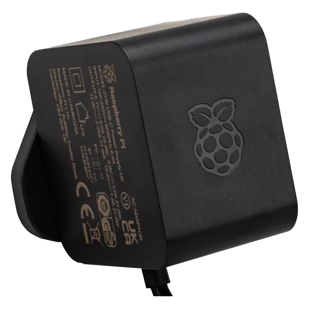 Netzteil Raspberry SC1408 27W USB-C Schwarz kompatibel mit Raspberry Pi 5