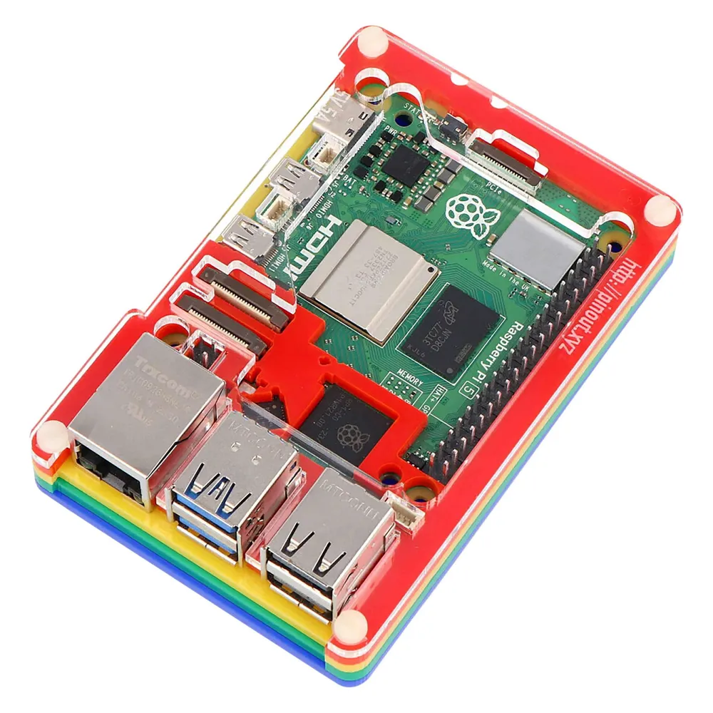 Raspberry Pi Pibow case for 5 (fan not included) - Multicolor