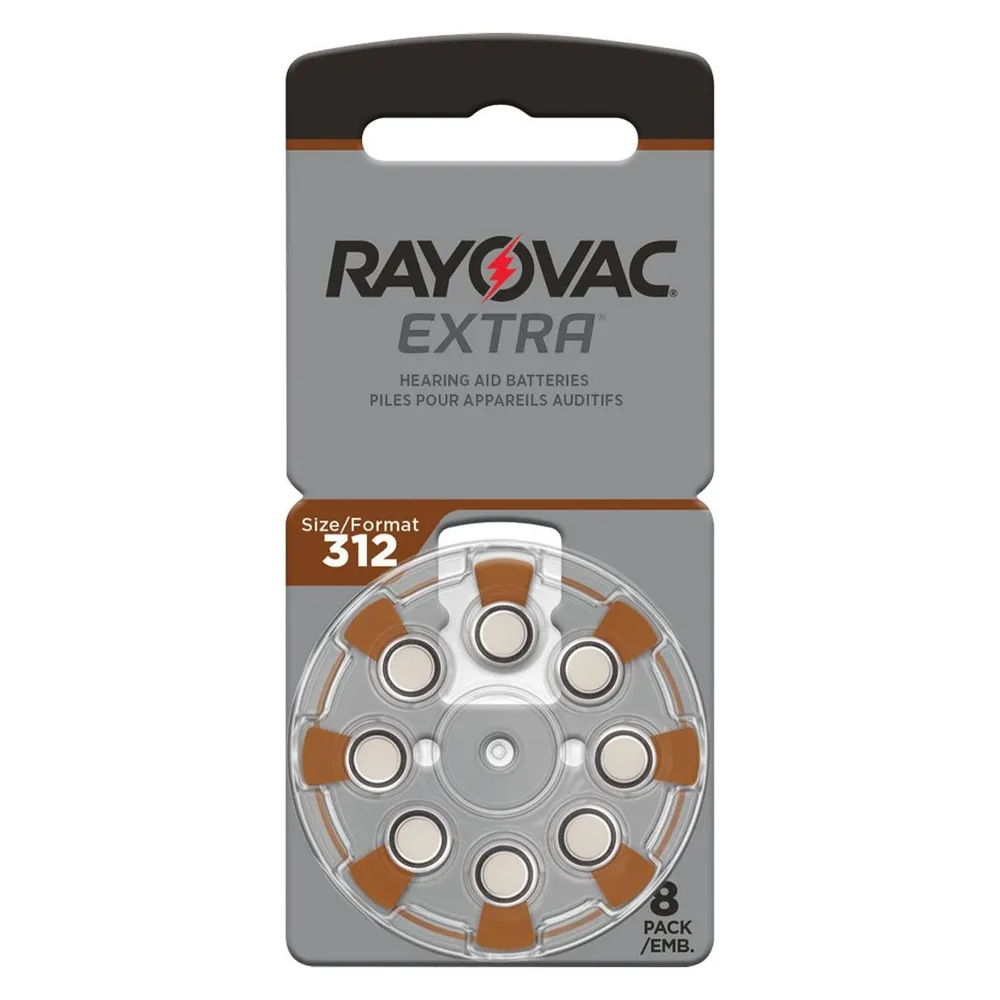 RAYOVAC Hörgeräte-Batterie, EXTRA , Größe 312, 8 Stück