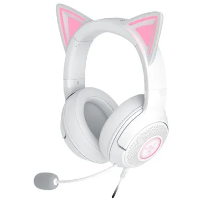 Razer Kraken Kitty V2 kabelgebundene USB Gaming Kopfhörer 7.1 Surround RGB weiß