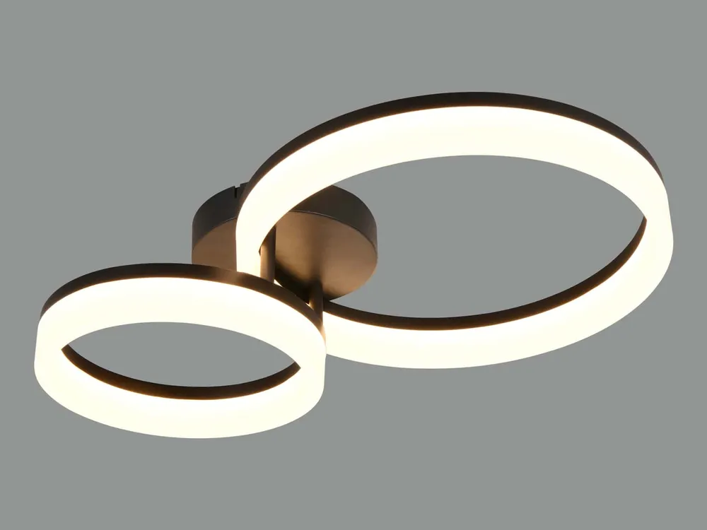 REALITY LED-Deckenleuchte Scope R63601232, 22W, 3000K, 2800lm, warmweiß, IP20, schwarz