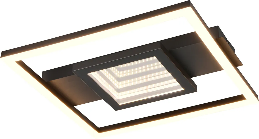 REALITY LED-Deckenleuchte WHEELER, R64801932, 16W, 2000lm, 3000K, schwarz