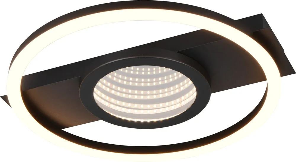 REALITY LED-Deckenleuchte WHEELER, R64801132, 16W, 2000lm, 3000K, schwarz