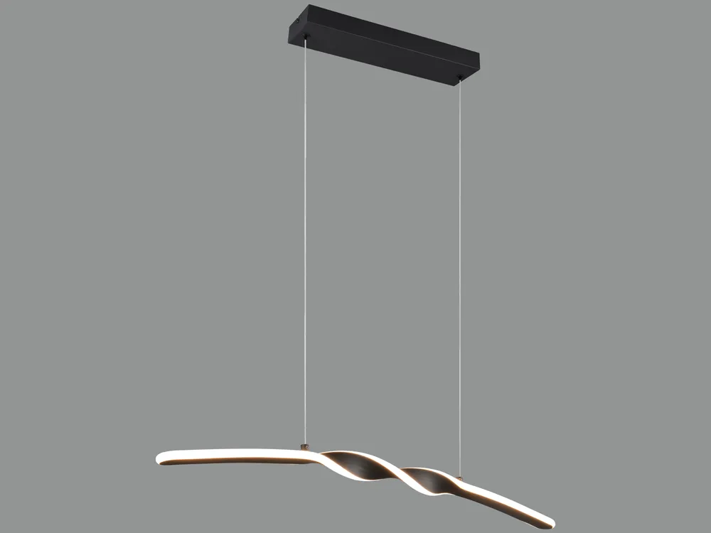 REALITY LED-Pendelleuchte Ginko R35791132, 18W, 3000K, 1980lm, warmweiß, IP20, schwarz