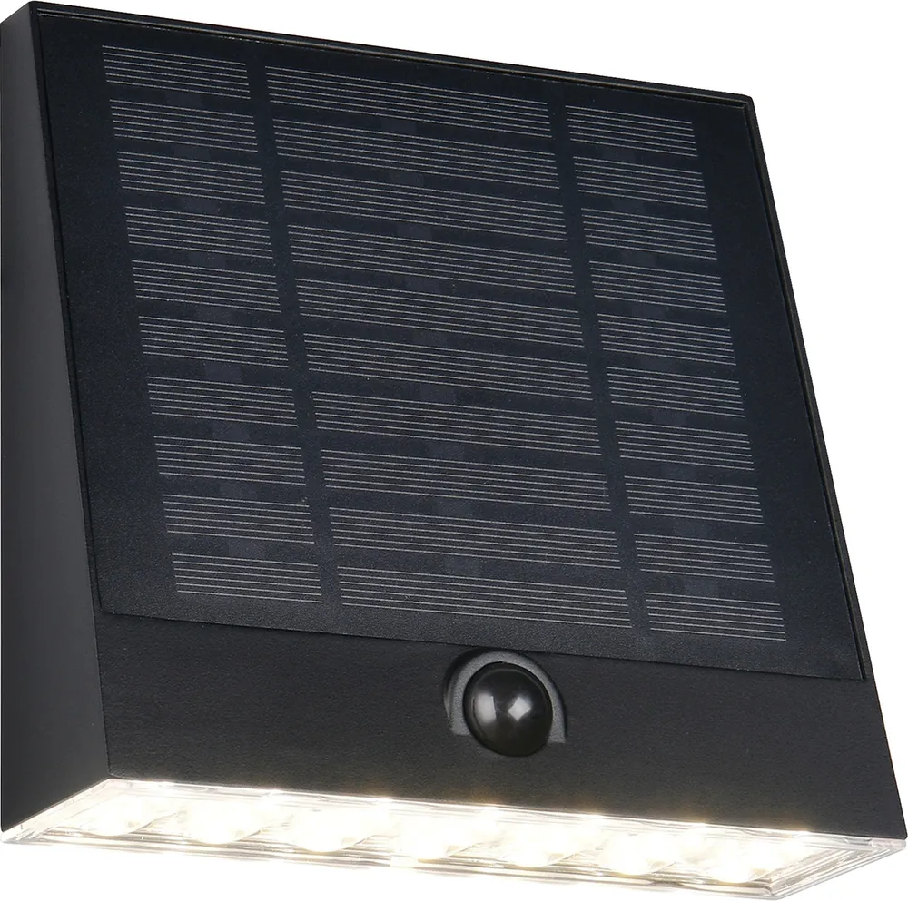 REALITY Solar LED-Wandleuchte ALVORADA, R23326102, 6 W, 600lm, 4000K, schwarz