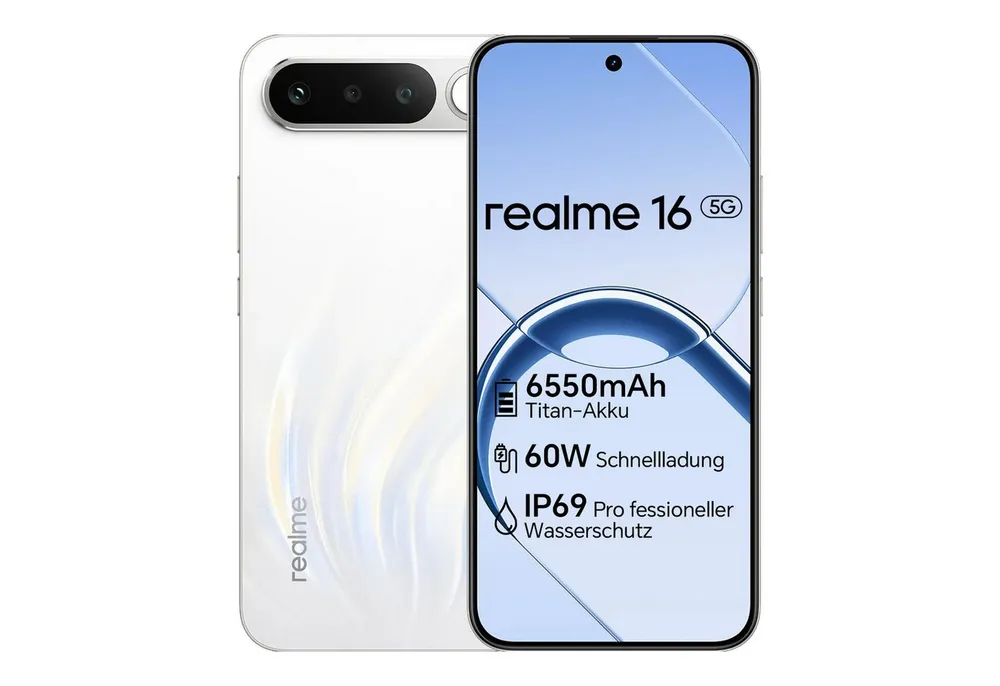 Realme Realme 16 5G 6,57-Zoll-AMOLED-Display, 6550-mAh-Akku Smartphone (6.57 Zoll, 256 GB Speicherplatz)