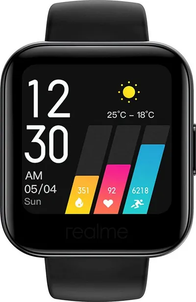 Realme realme Watch RMA161 Android Smartwatch Black Neu in OVP versiegelt Smartwatch (Proprietär) Einzelgerät, 1-tlg., Ladekabel,Ladestation, Kompatibilität ab Android 5.0+,Sauerstoffsättigung,Hohe Akkuleistung