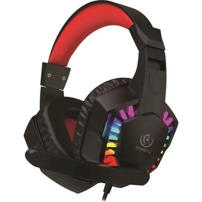 Rebeltec Shark Over Ear Headset mit Kabel, Mikrofon, RGB und 3,5 mm Klinke schwarz