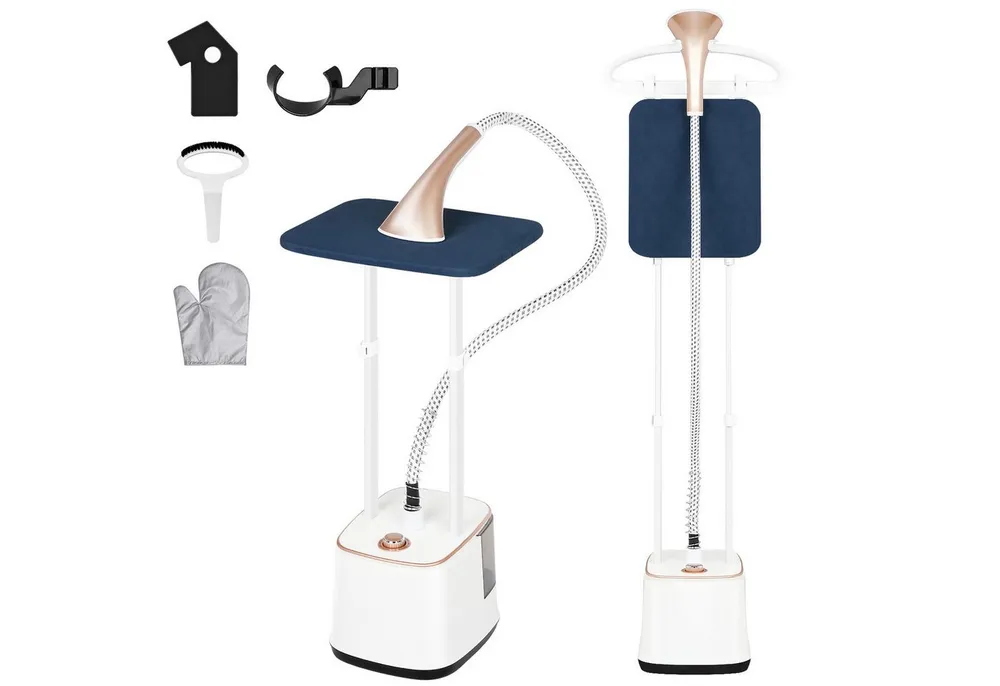 Rebonique Dampfglätter 2-in-1 Kleiderdampfer mit 2,7L Wassertank 10 Dampfstufen Dampfglätter, 2000 W, 30s Schnelles Aufheizen, Vertikaldampf & Horizontalbügeln