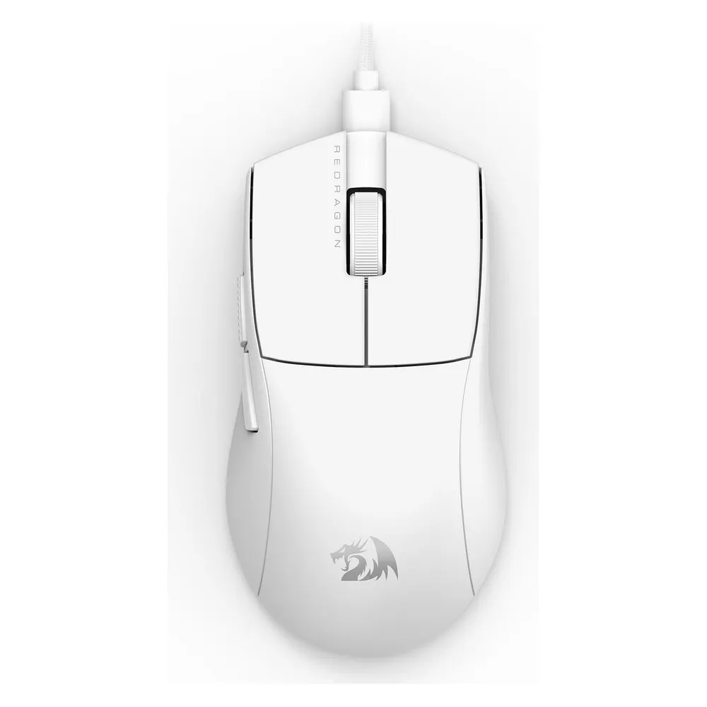 Maus Redragon M724W-1K K1NG Kabelgebunden 12400DPI Weiß Ultralight RGB