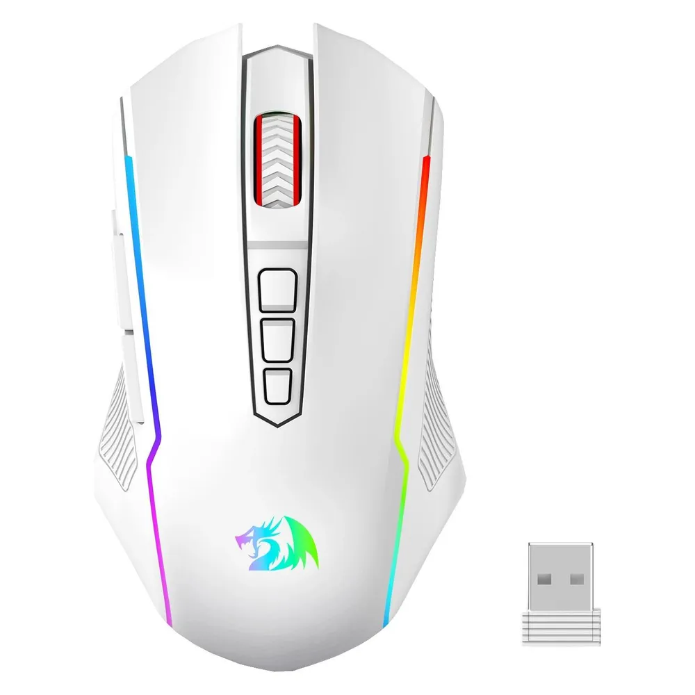 M914W-RGB NIX Redragon Maus Wireless Bluetooth USB Type-C RGB 1000Hz Weiß 9 Tasten