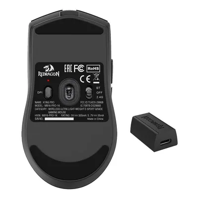 Maus Redragon M916-PRO-4K K1NG Wireless Bluetooth USB Type-C 26000DPI Schwarz Ultra Leicht