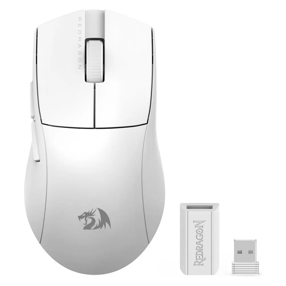 Maus Redragon M916 LIT Kabellos USB Type-C 4000DPI Weiß Leichtgewicht