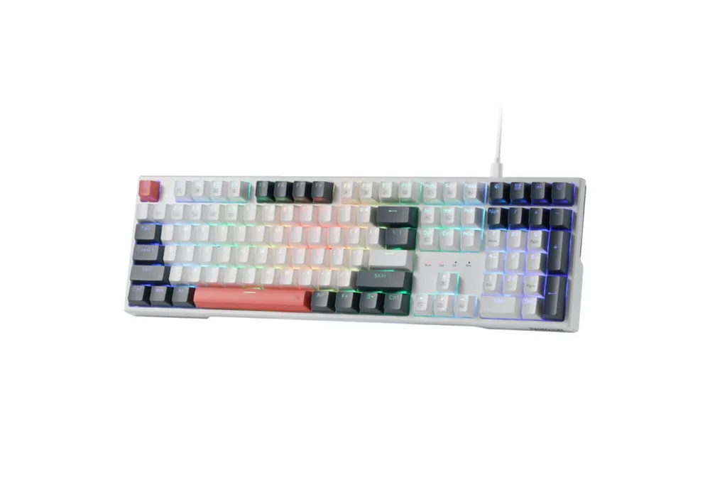 Redragon K668 Mechanische Tastatur RGB Kabel QWERTZ Hot-Swap Gaming-Tastatur (Ergonomisch, rote Switches, 105+4 Tasten, Multimedia & Gaming Setup)